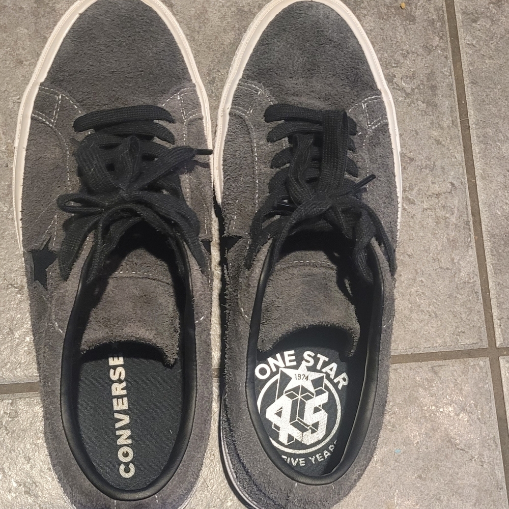 Converse One Star limited grey suede black star Retro style Sneaker Sz 9 / 11 - Picture 3 of 5